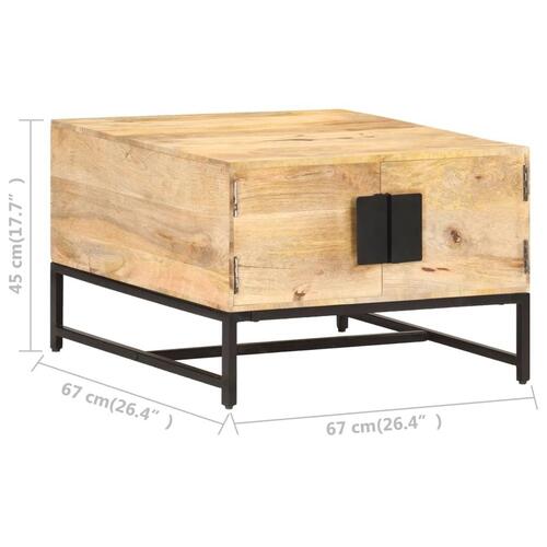 Sofabord 67x67x45 cm massivt mangotræ