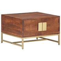 Sofabord 67x67x45 cm massivt akacietræ honningbrun