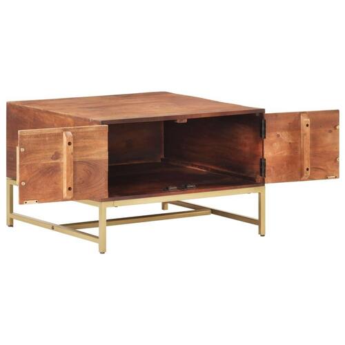 Sofabord 67x67x45 cm massivt akacietræ honningbrun