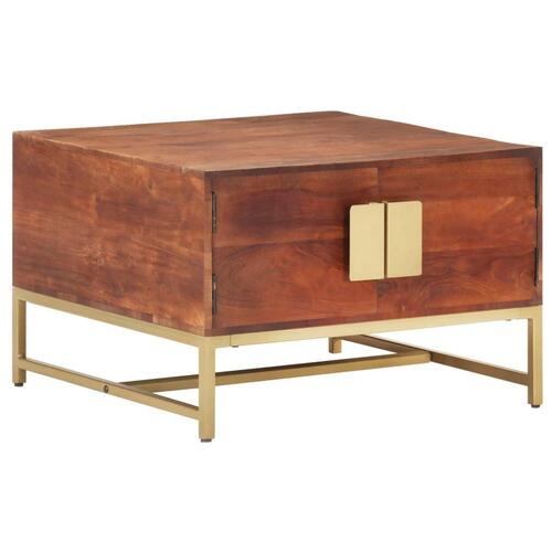 Sofabord 67x67x45 cm massivt akacietræ honningbrun
