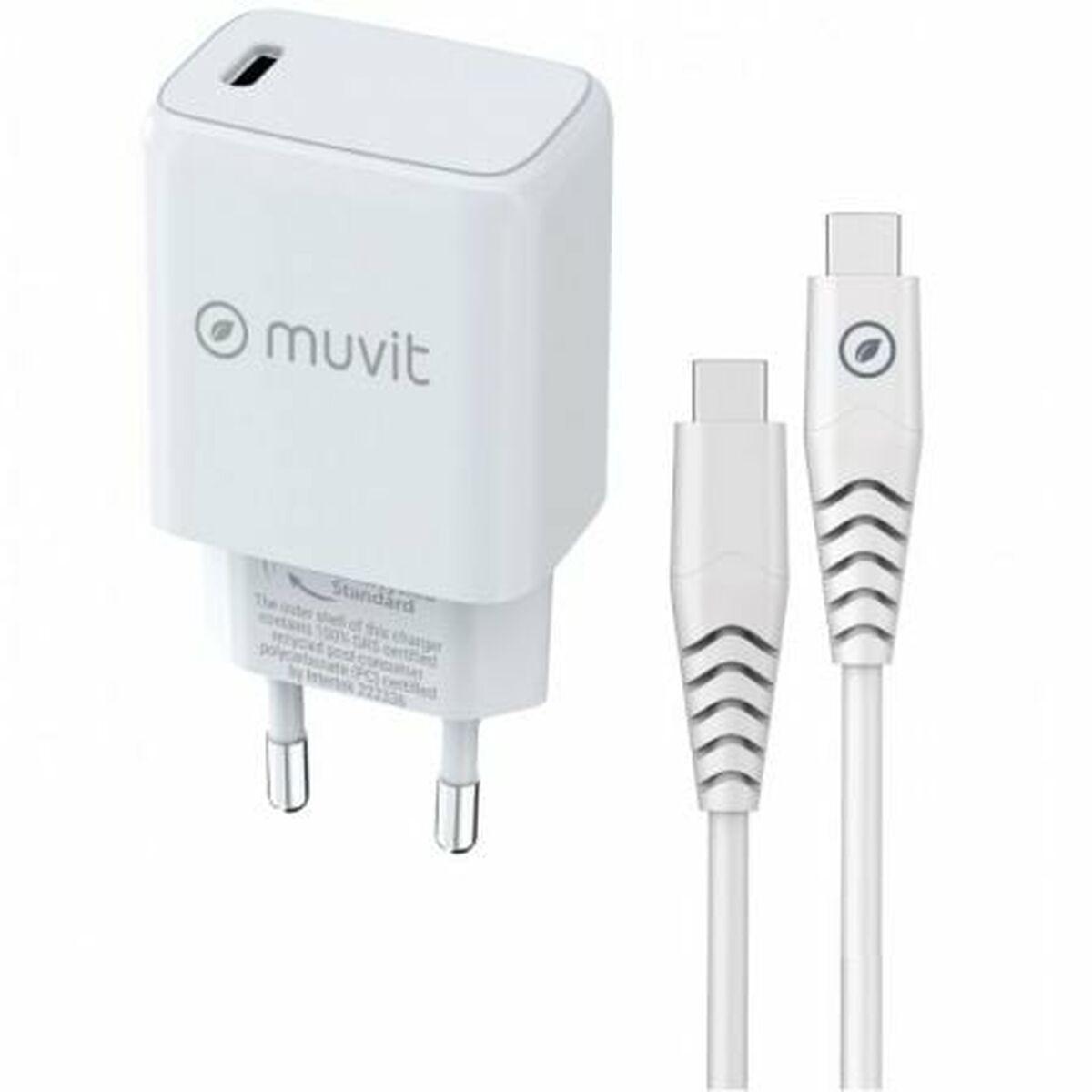 Muvit vægoplader 20 W med USB‑C, hvid (MCPAK0044)