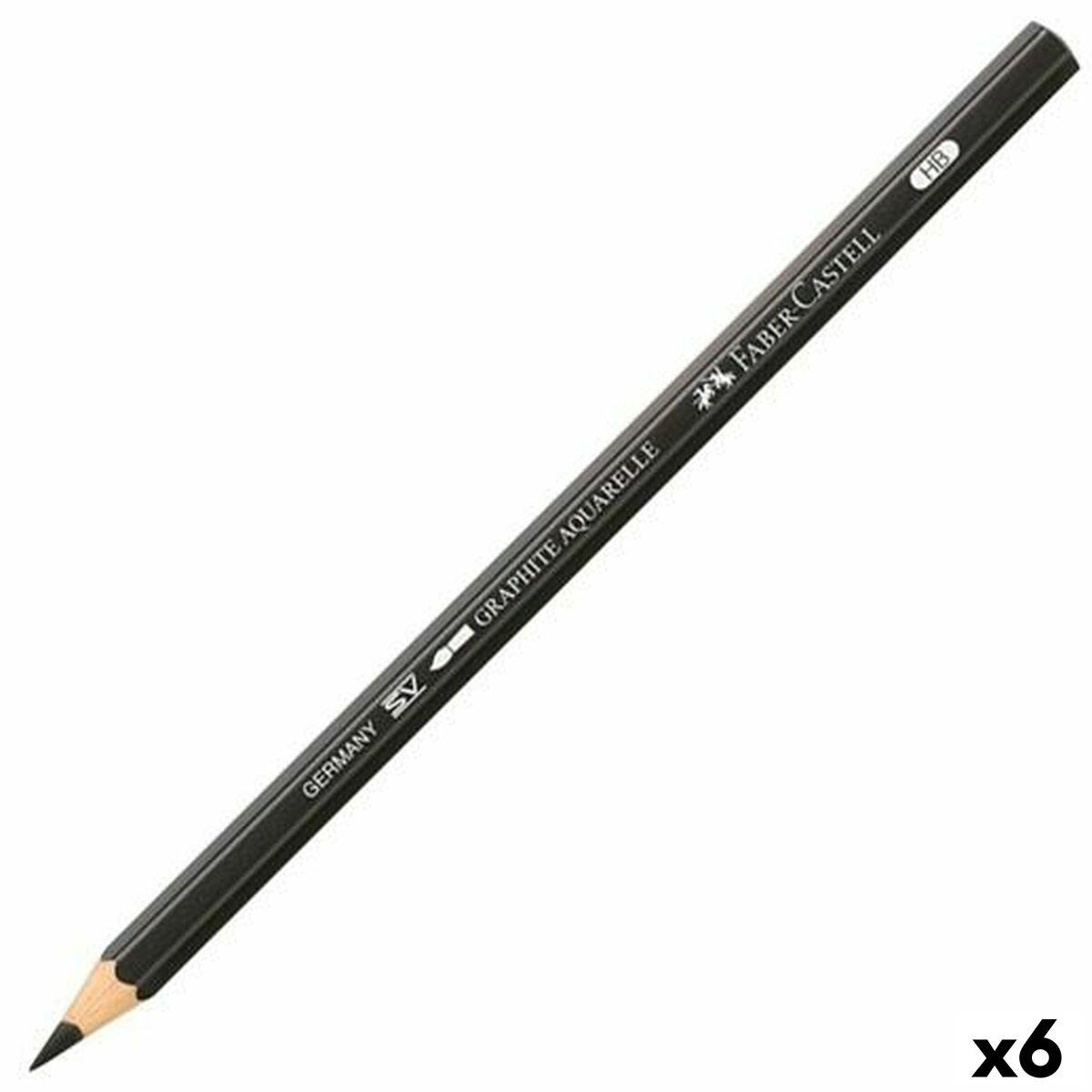 Faber-Castell Graphite Aquarelle blyant HB - sort, sekskantet (6 stk.)