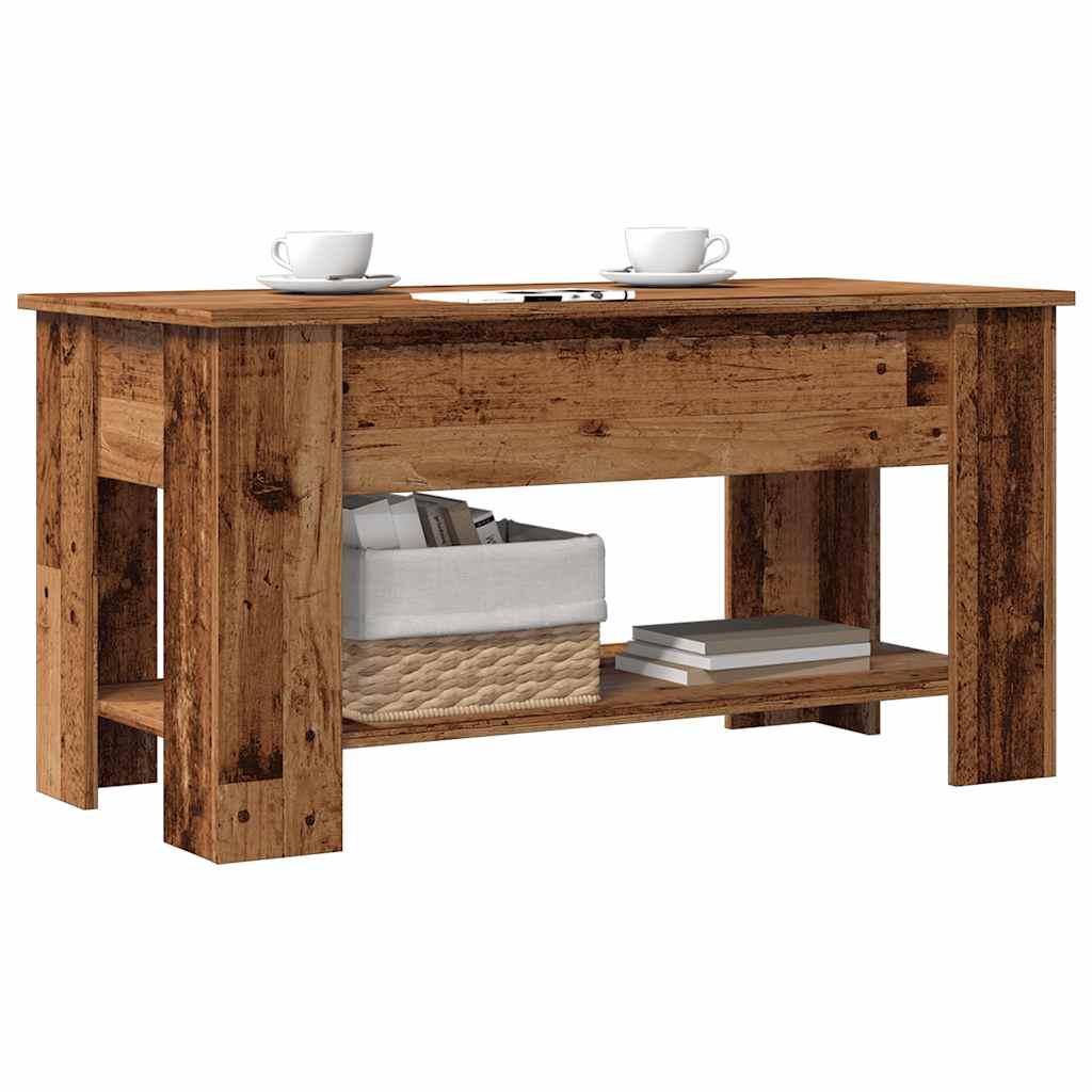 Sofabord 101x49x52 cm konstrueret træ antikt træ