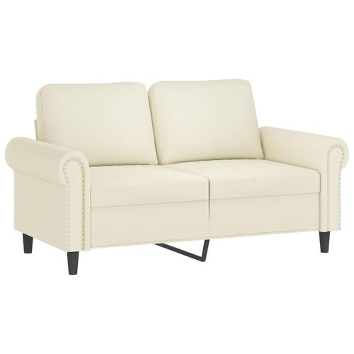 2 personers sofa med hynder velour cremefarvet