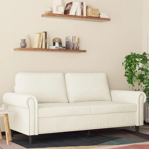 2-personers sofa 140 cm velour cremefarvet