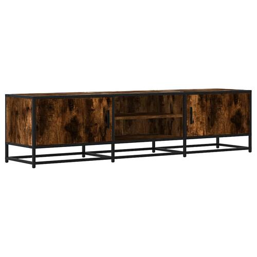 Tv-bord 160x35x41 cm konstrueret træ metal røget egetræsfarve