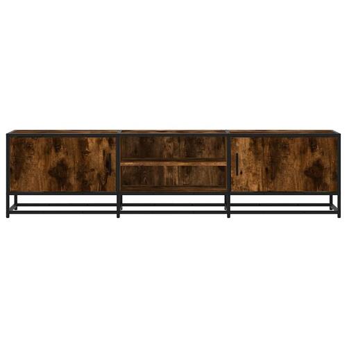 Tv-bord 160x35x41 cm konstrueret træ metal røget egetræsfarve