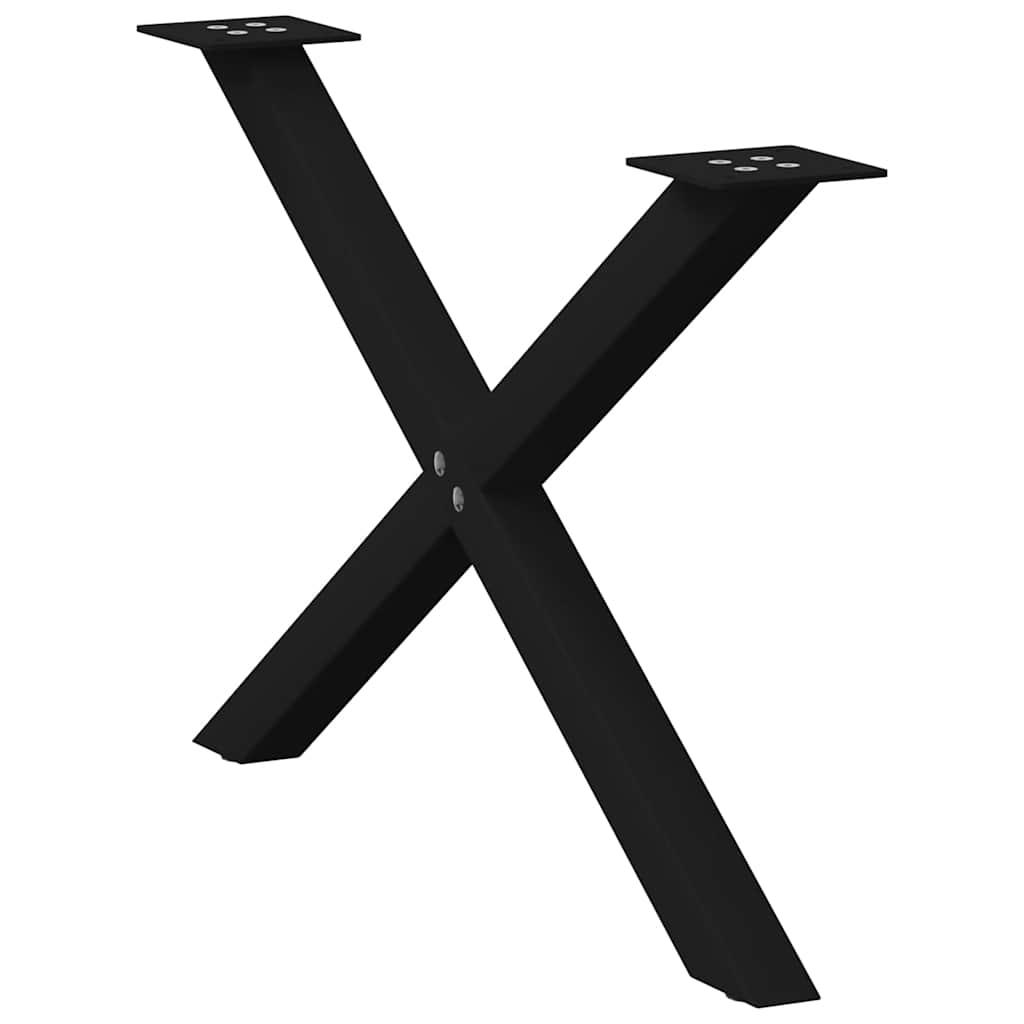 Spisebordsben X-Formet 70X(72-73) Cm Stål Sort - 2 / 70 x (42-43) cm (40 mm)