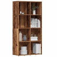 Bogskab 66x30x130 cm konstrueret træ antikt træ