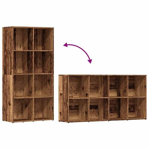 Bogskab 66x30x130 cm konstrueret træ antikt træ