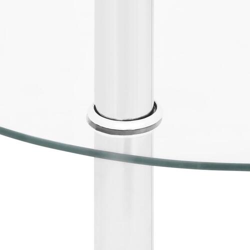 Sidebord med hylde 38 cm hærdet glas transparent