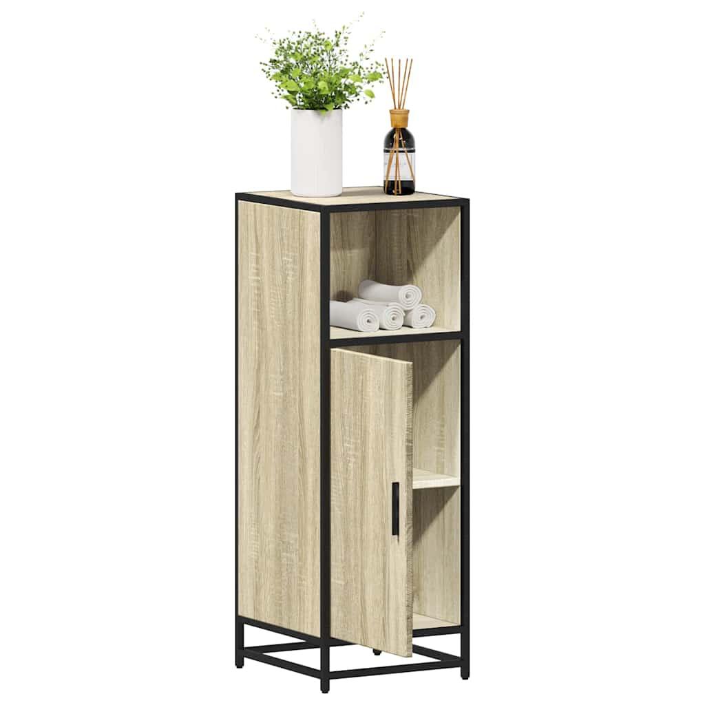 Badeværelsesskab 35x37,5x100 cm konstrueret træ sonoma-eg