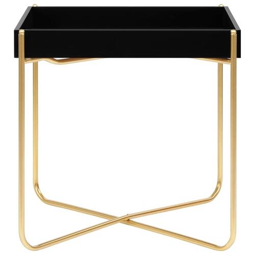 Sidebord 38x38x38,5 cm MDF sort og guldfarvet