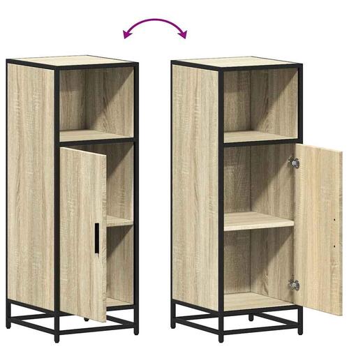 Badeværelsesskab 35x37,5x100 cm konstrueret træ sonoma-eg