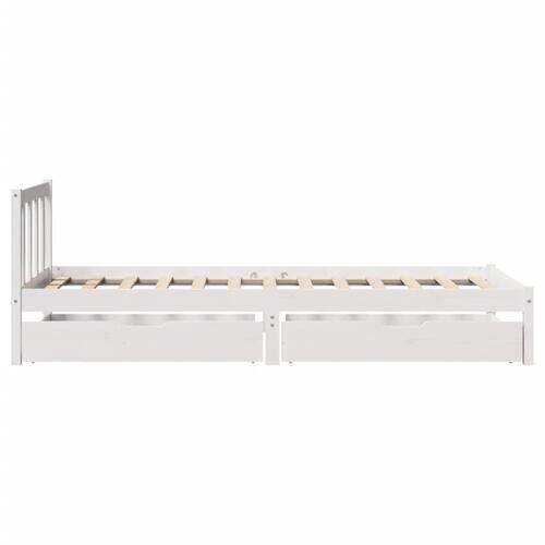 Sengeramme uden madras 75x190 cm massivt fyrretræ hvid