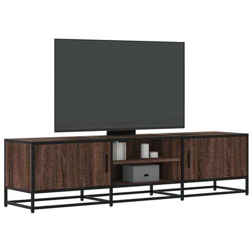 Tv-bord 160x35x41 cm konstrueret træ og metal brun egetræsfarve