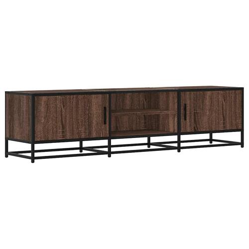 Tv-bord 160x35x41 cm konstrueret træ og metal brun egetræsfarve