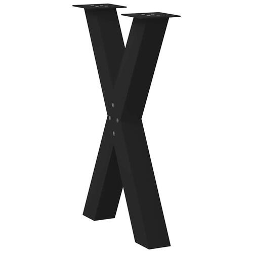 Spisebordsben X-formet 2 stk. 60x(72-73) cm stål sort