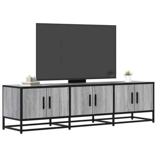 Tv-bord 150x35x41 cm konstrueret træ og metal grå sonoma-eg