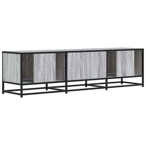 Tv-bord 150x35x41 cm konstrueret træ og metal grå sonoma-eg