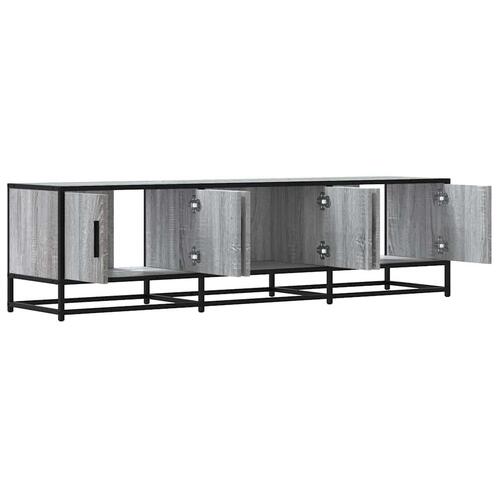 Tv-bord 150x35x41 cm konstrueret træ og metal grå sonoma-eg