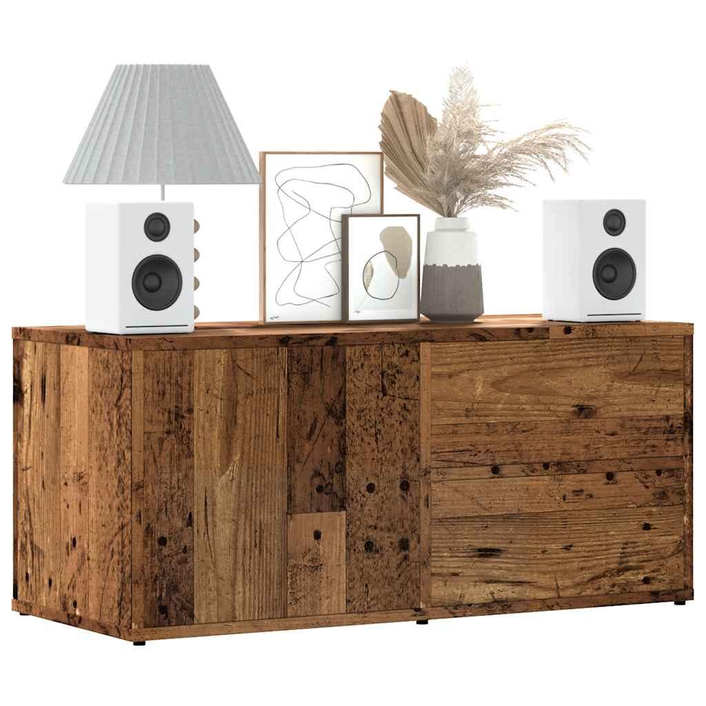 Tv-bord 80x34x35,5 cm konstrueret træ antikt trælook billede