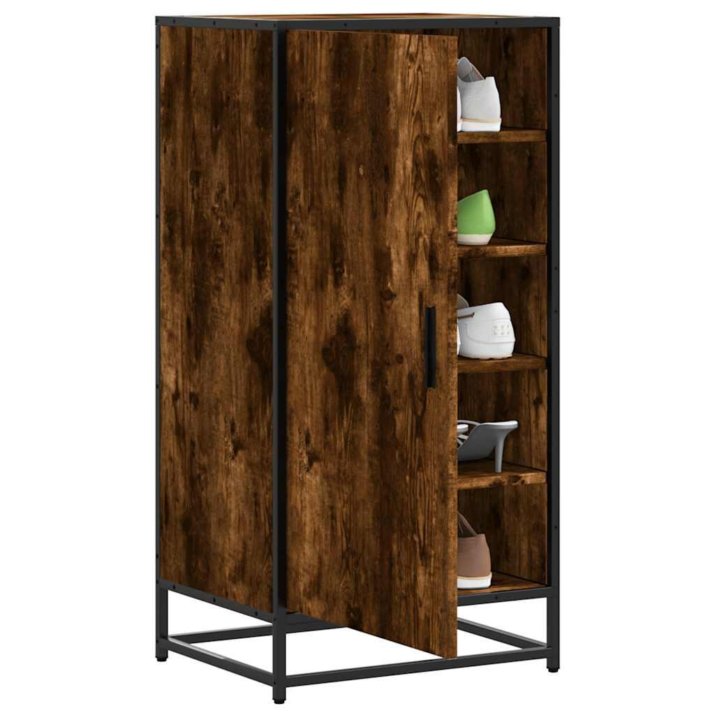 Skostativ 48x38x97,5 cm konstrueret træ røget egetræsfarve