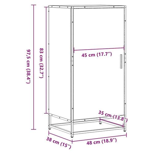 Skostativ 48x38x97,5 cm konstrueret træ røget egetræsfarve