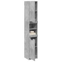 Badeværelsesskab 32x34x188,5 cm konstrueret træ betongrå
