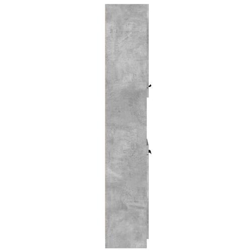 Badeværelsesskab 32x34x188,5 cm konstrueret træ betongrå