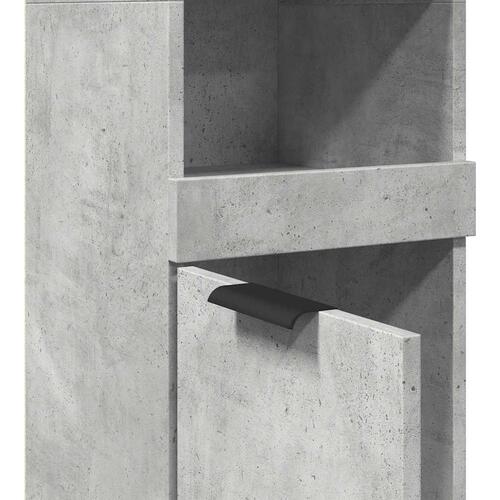 Badeværelsesskab 32x34x188,5 cm konstrueret træ betongrå