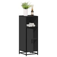 Badeværelsesskab 35x37,5x100 cm konstrueret træ sort