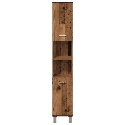 Badeværelsesskab 30x30x179 cm spånplade antikt træ