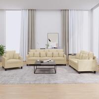 3 personers sofa med puder stof cremefarvet