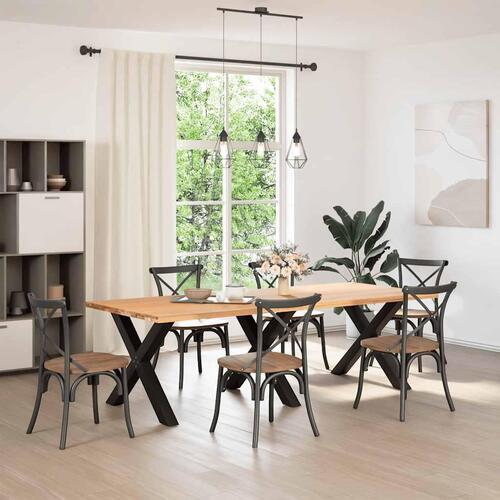 Spisebordsben X-formet 3 stk 90x(72-73) cm stål sort