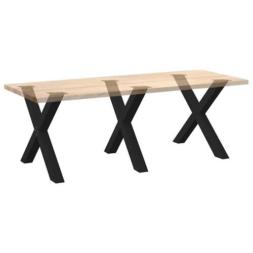 Spisebordsben X-formet 3 stk 90x(72-73) cm stål sort