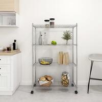 Opbevaringsstativ med hjul 90x35x142 cm 200 kg 4 niveauer krom
