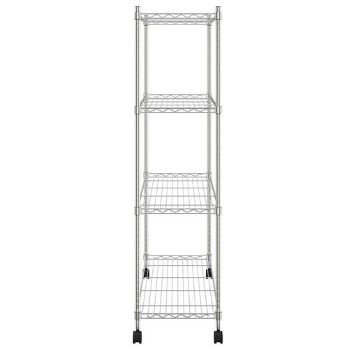 Opbevaringsstativ med hjul 90x35x142 cm 200 kg 4 niveauer krom