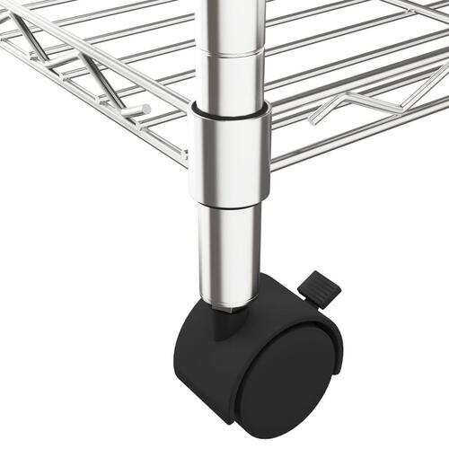 Opbevaringsstativ med hjul 90x35x142 cm 200 kg 4 niveauer krom