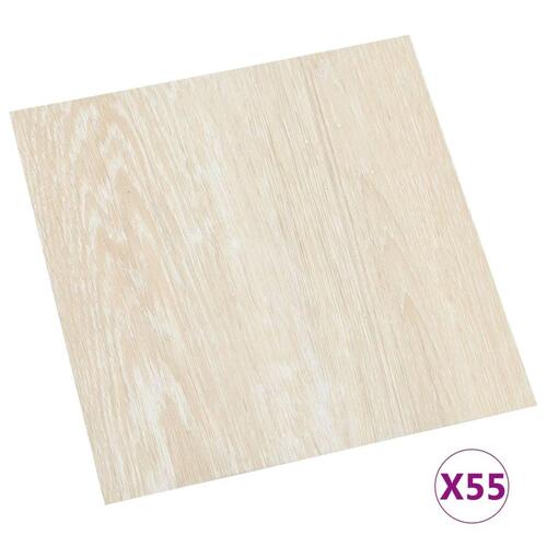 Selvklæbende gulvbrædder 55 stk. 5,11 m² PVC beige