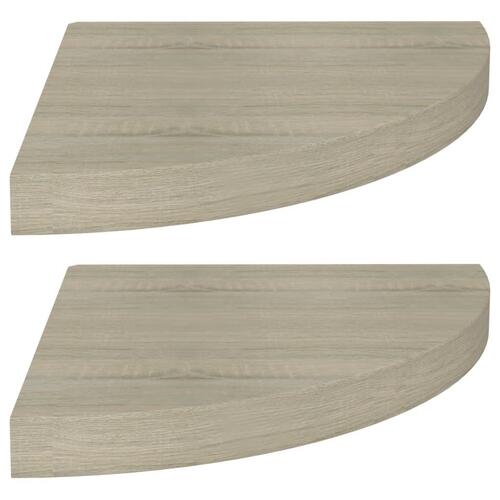 Hjørnehylder 2 stk. 35x35x3,8 cm MDF egetræsfarvet