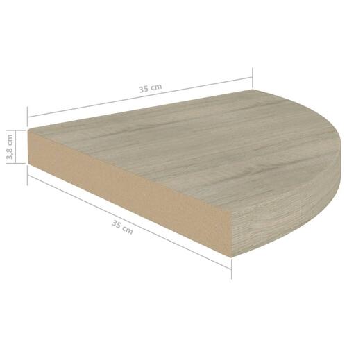 Hjørnehylder 2 stk. 35x35x3,8 cm MDF egetræsfarvet