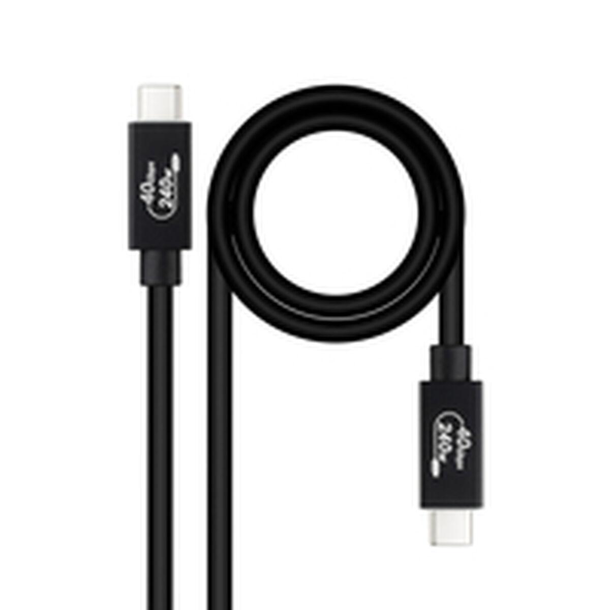 USB-C-kabel NANOCABLE Sort 1 m