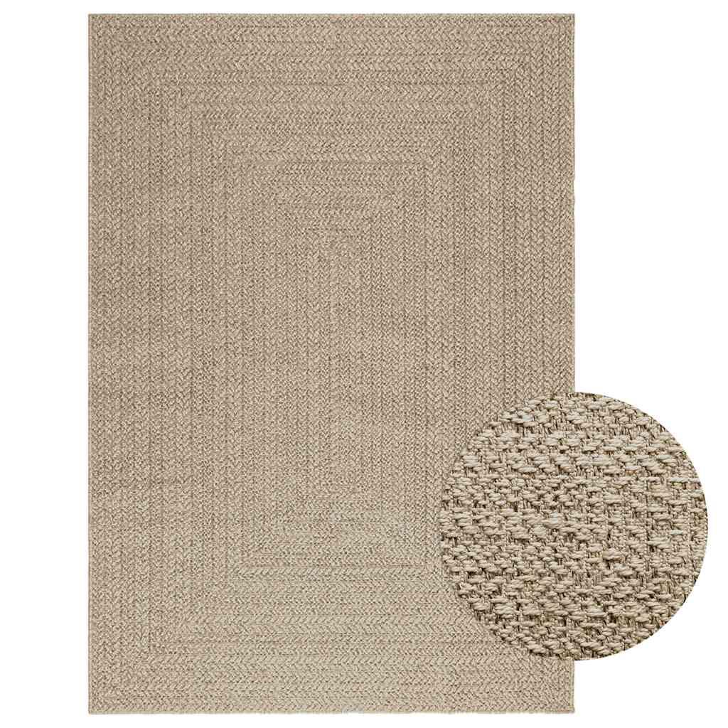 Gulvtæppe ZIZUR beige 140x200cm jute-look indendørs og udendørs