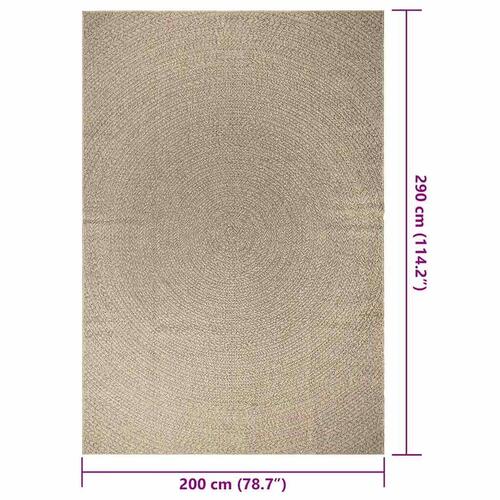 Gulvtæppe ZIZUR beige 200x290cm jute-look indendørs og udendørs