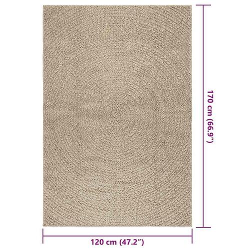 Gulvtæppe ZIZUR beige 120x170cm jute-look indendørs og udendørs