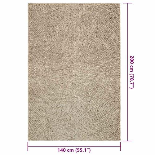 Gulvtæppe ZIZUR beige 140x200cm jute-look indendørs og udendørs