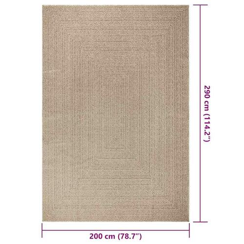 Gulvtæppe ZIZUR beige 200x290cm jute-look indendørs og udendørs