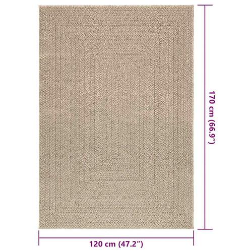 Gulvtæppe ZIZUR beige 120x170cm jute-look indendørs og udendørs