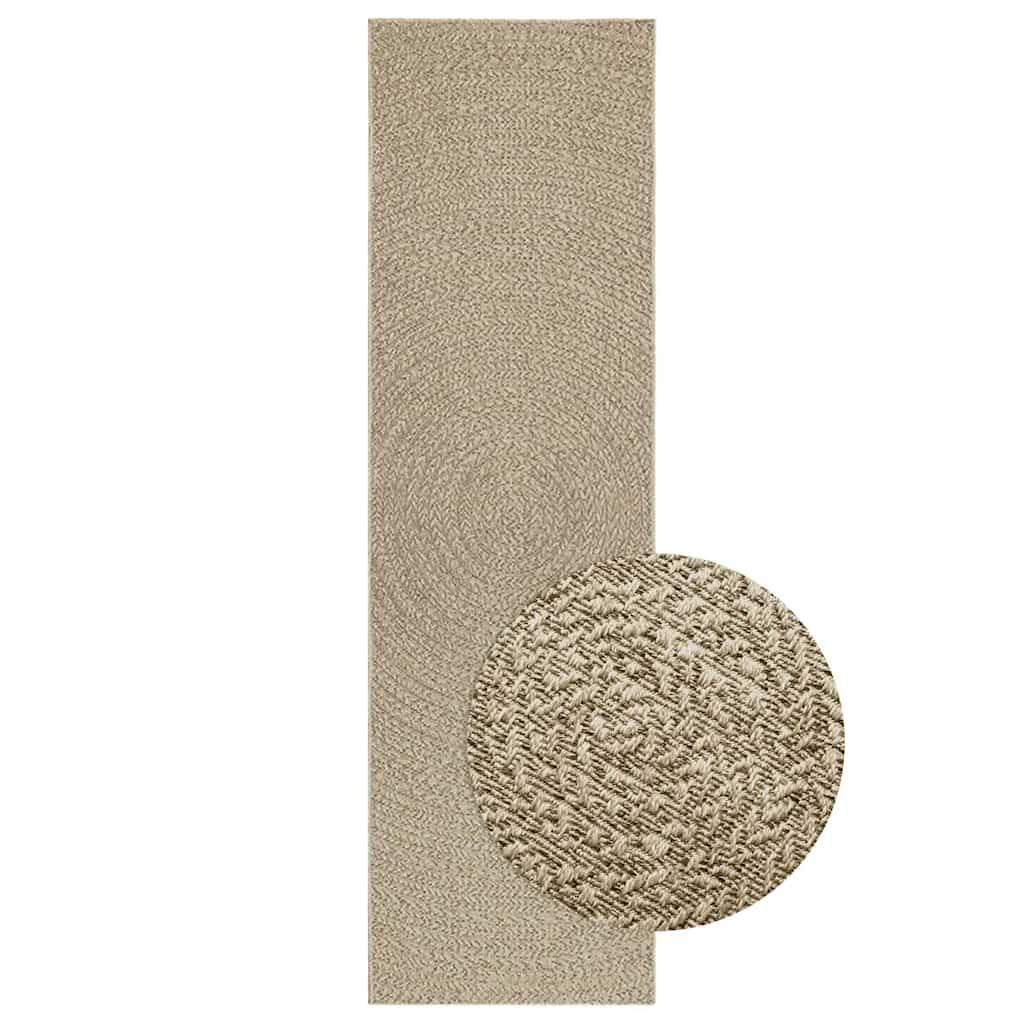 Gulvtæppe ZIZUR beige 80x250 cm jute-look indendørs og udendørs